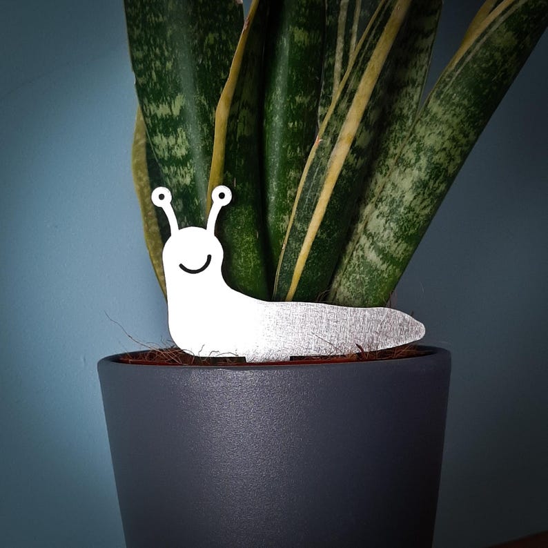 Stainless Steel Slug Family, House Plant Pot Ornaments, Flower Pot Decor, Window Box Ornament, Houseplant Gift, New House Gift, Garden Gifts image 13