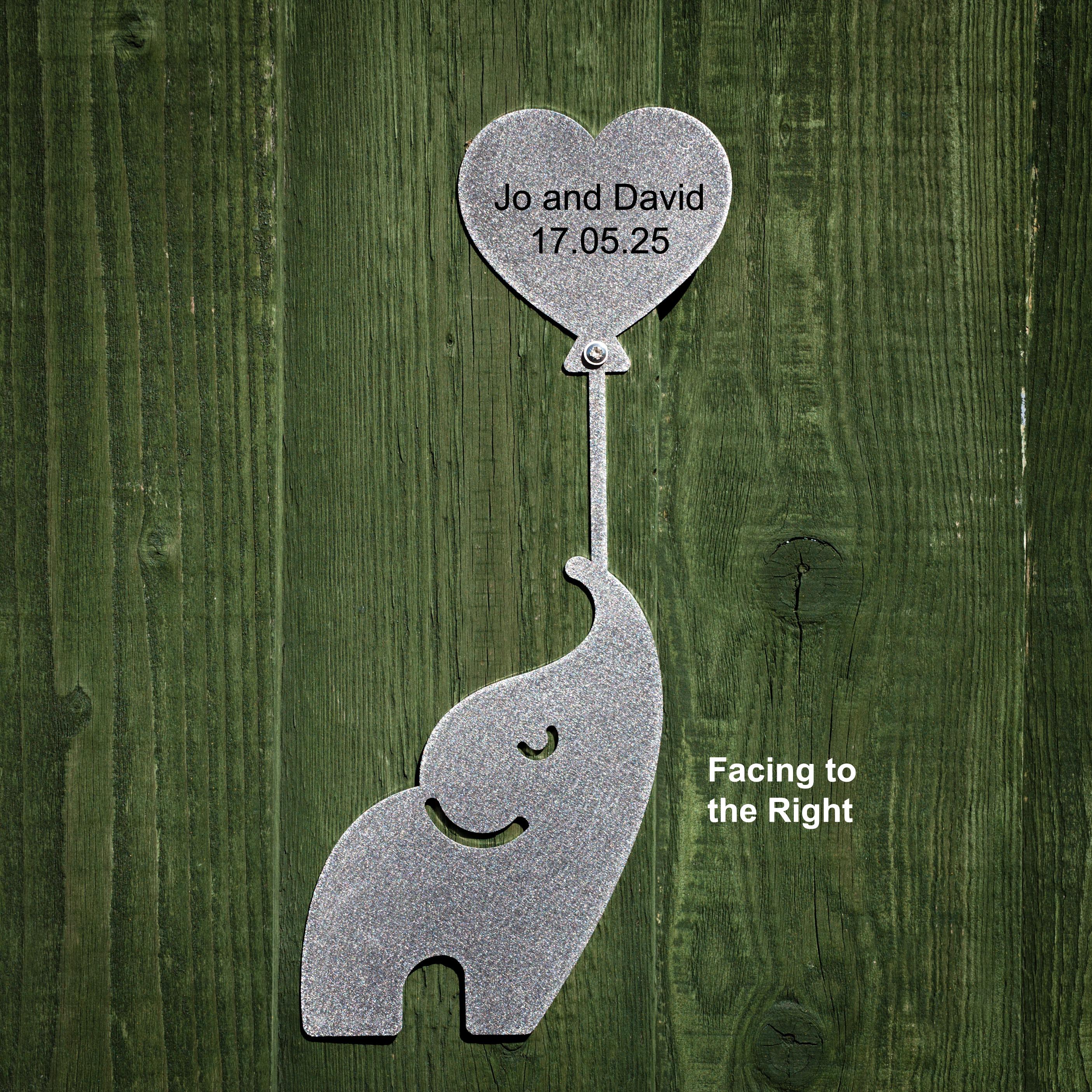 Personalised Ivory Anniversary Gift, Customised Steel Anniversary Gift, Elephant Anniversary Gift with Custom Engraving, Wedding Celebration