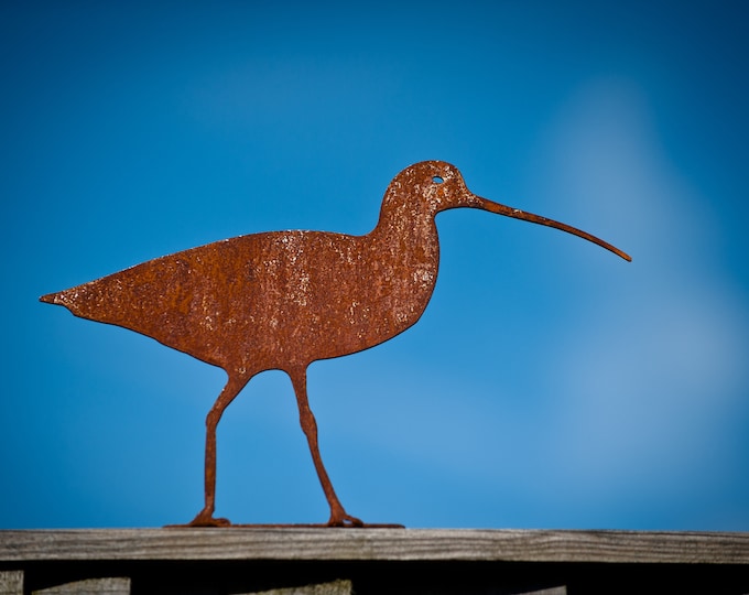 Curlew Fence Topper, Gate Decoration, Coastal Ornament Gift, Wading Bird Gift, Shoreline Bird Gift, Curlew Gift, Pergola Decor, Bird Gifts