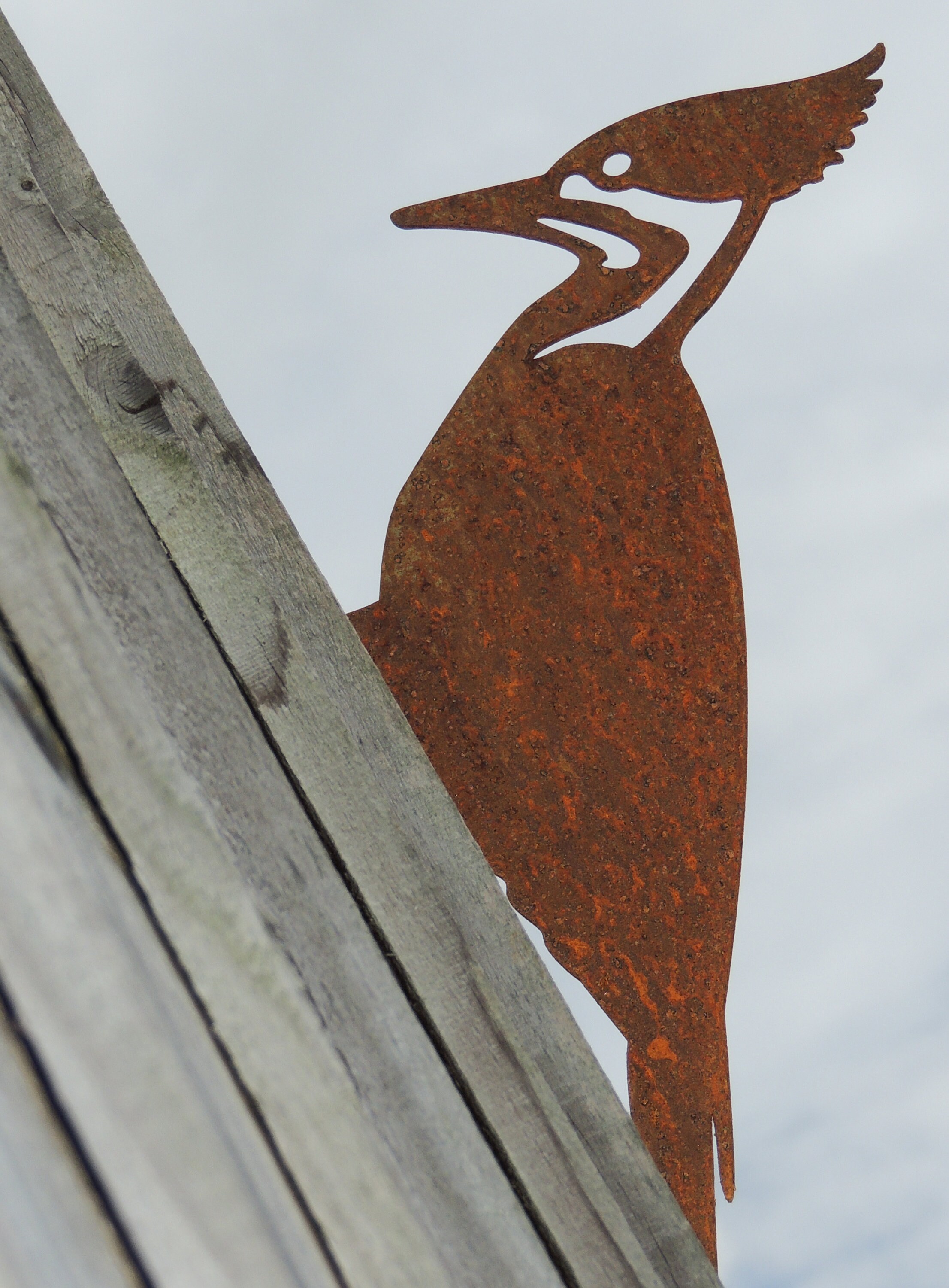 Metal Woodpecker Rusty Garden Art Decor Fence / Tree / | Etsy UK