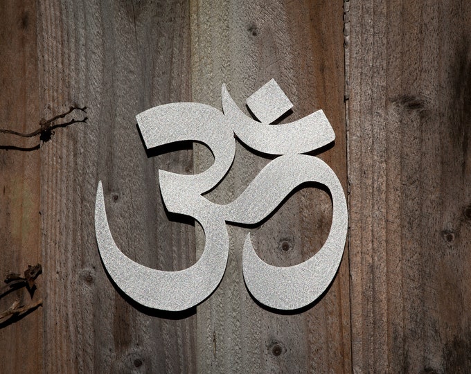 Stainless Steel OM Symbol Wall Art, Meditation Gifts, 11th Anniversary Gift, Metal OM Sign Wall Art, Yoga Teacher Gift, Garden Decoration