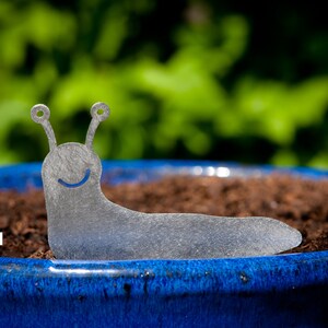 Stainless Steel Slug Family, House Plant Pot Ornaments, Flower Pot Decor, Window Box Ornament, Houseplant Gift, New House Gift, Garden Gifts Slug 1.