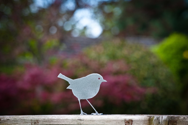 Stainless Steel Robin Fence Topper, Shiny Metal Garden Art, Indoor Decor, Pergola Decoration, Arbor Ornament, Shed, Tree, Wall, Garden Gift image 8