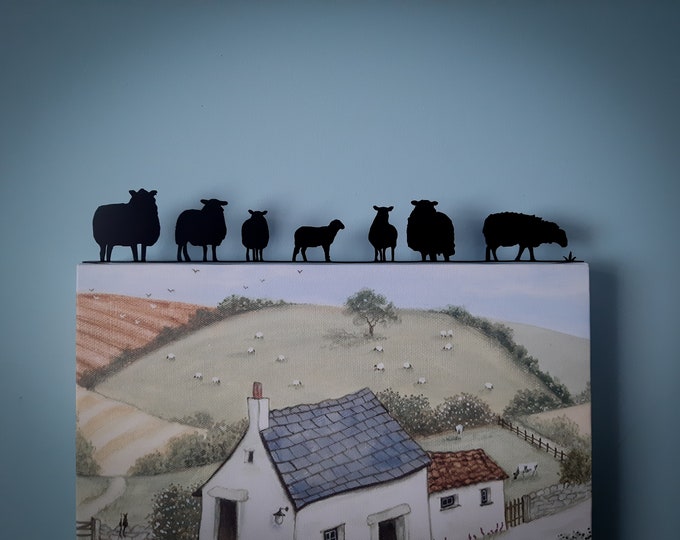 Flock of Sheep Silhouette, Sheep Gifts, Sheep Ornaments, Sheep Decor, Mantel piece Ornament, Shelf Decor, Baa Baa Black Sheep, Farmer Gift