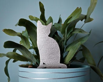 Stainless Steel Cat Plant Pot Ornament, Kitten Plant Pot Spike, Pet memorial Gift, Window Box Decor, Flower Pot Ornament, Housewarming Gifts