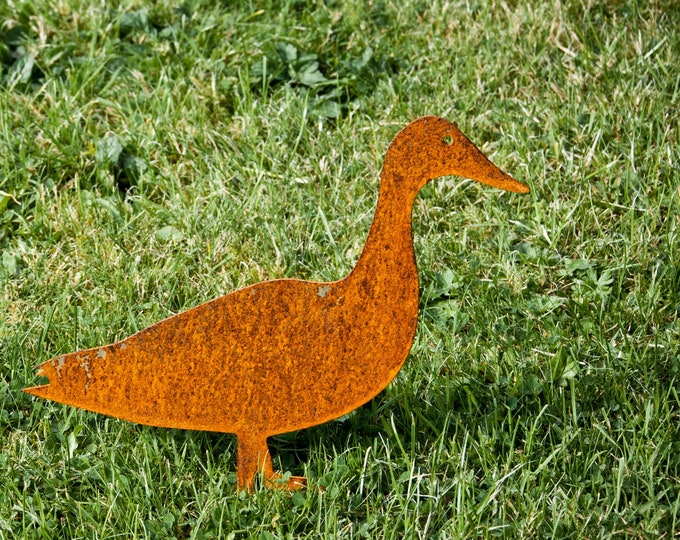 Duck Lawn Ornament, Rusty Metal Garden Art, Pet Duck Memorial Gifts, Plant Pot Decoration, Duck House Sign, Garden Gifts, Ready To Rust