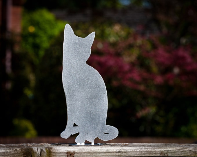Stainless Steel Cat Fence Topper, Kitten Fence Topper, Cat Memorial, Metal Garden Art, Pergola Decoration, Indoor Ornament, Garden Gifts