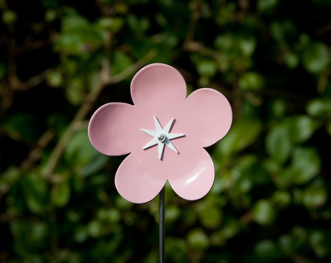 Baby Pink Forget Me Not Metal Flower, Pale Pink Flower Stem, Baby Girl Memorial Gift, Grave Marker, Memorial Flower Gift, Remembrance Gifts