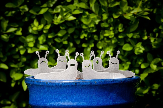 Stainless Steel Slug Family, House Plant Pot Ornaments, Flower Pot Decor, Window Box Ornament, Houseplant Gift, New House Gift, Garden Gifts