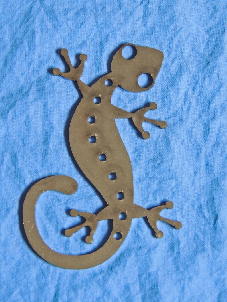 Metal Gecko Lagarto Decoración de arte de jardín oxidado | Etsy