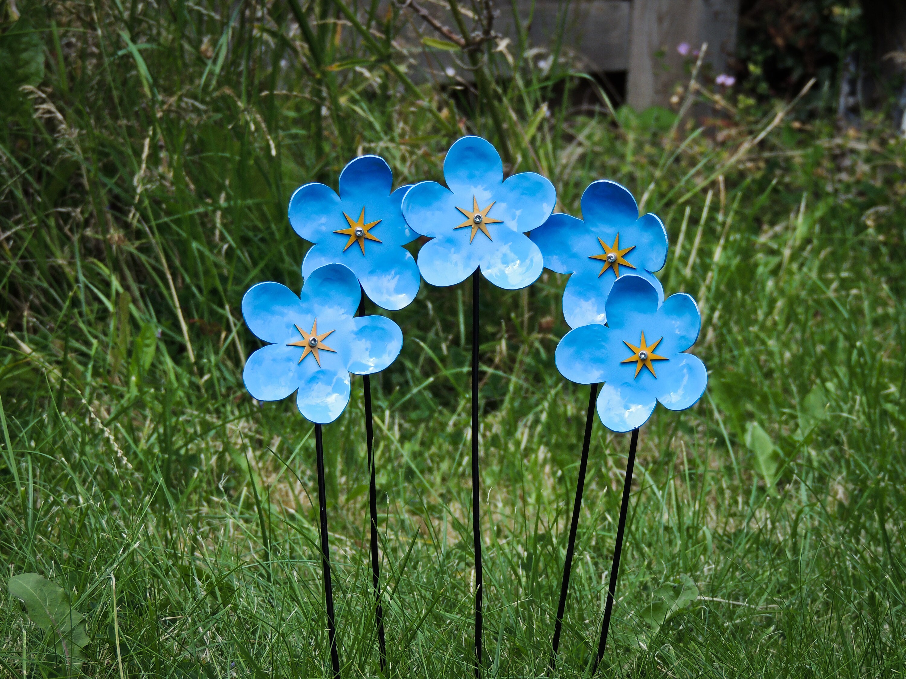 Me Not Metal Flower stem Garden or Indoor Decor Art
