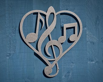 Stainless Steel Musical Heart Fence Decoration, Musical Metal Wall Art, Music Wedding Gift, Music Lover Gift, Musician 11th Anniversary Gift
