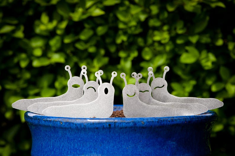 Stainless Steel Slug Family, House Plant Pot Ornaments, Flower Pot Decor, Window Box Ornament, Houseplant Gift, New House Gift, Garden Gifts image 12