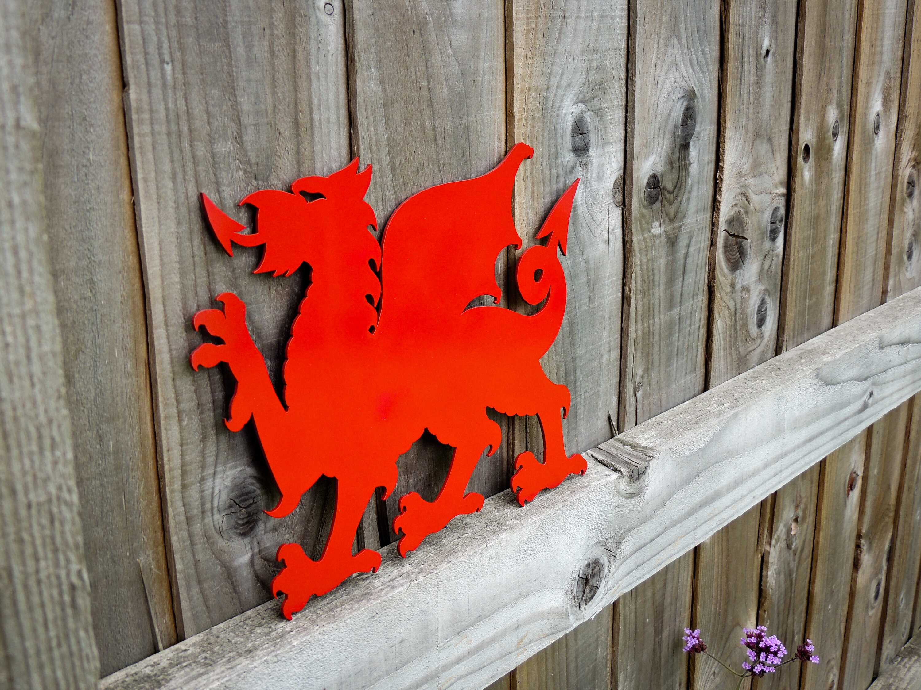 Large Welsh Dragon Metal Art, CYMRU Dragon, Red Dragon Garden Ornament