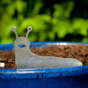 Stainless Steel Slug Family, House Plant Pot Ornaments, Flower Pot Decor, Window Box Ornament, Houseplant Gift, New House Gift, Garden Gifts Slug 2.