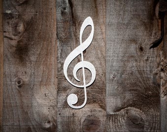Stainless Steel Treble Clef Metal Wall Art, Musical Home and Garden Art, Fence Decoration, Music wall art, 11th Anniversary Gift, Music Gift
