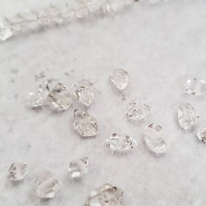Herkimer Diamond Double Terminated Small Crystal Drilled Gemstone for Jewelry Making - Bulk Supply Crystal Quartz for Handmade Jewelry
