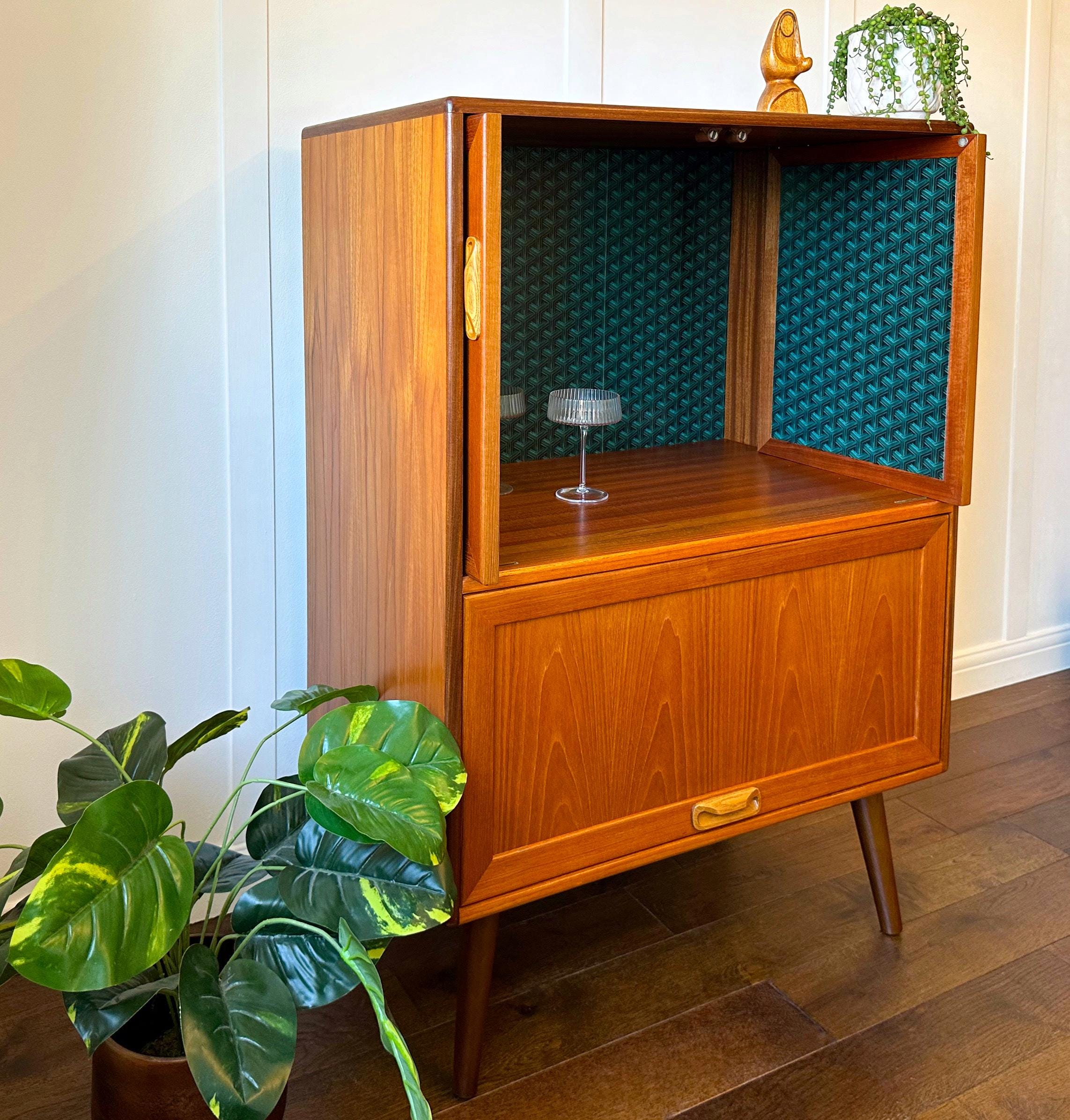 Vintage Mid-century Modern G Plan Fresco Teak Cabinet, Geometric