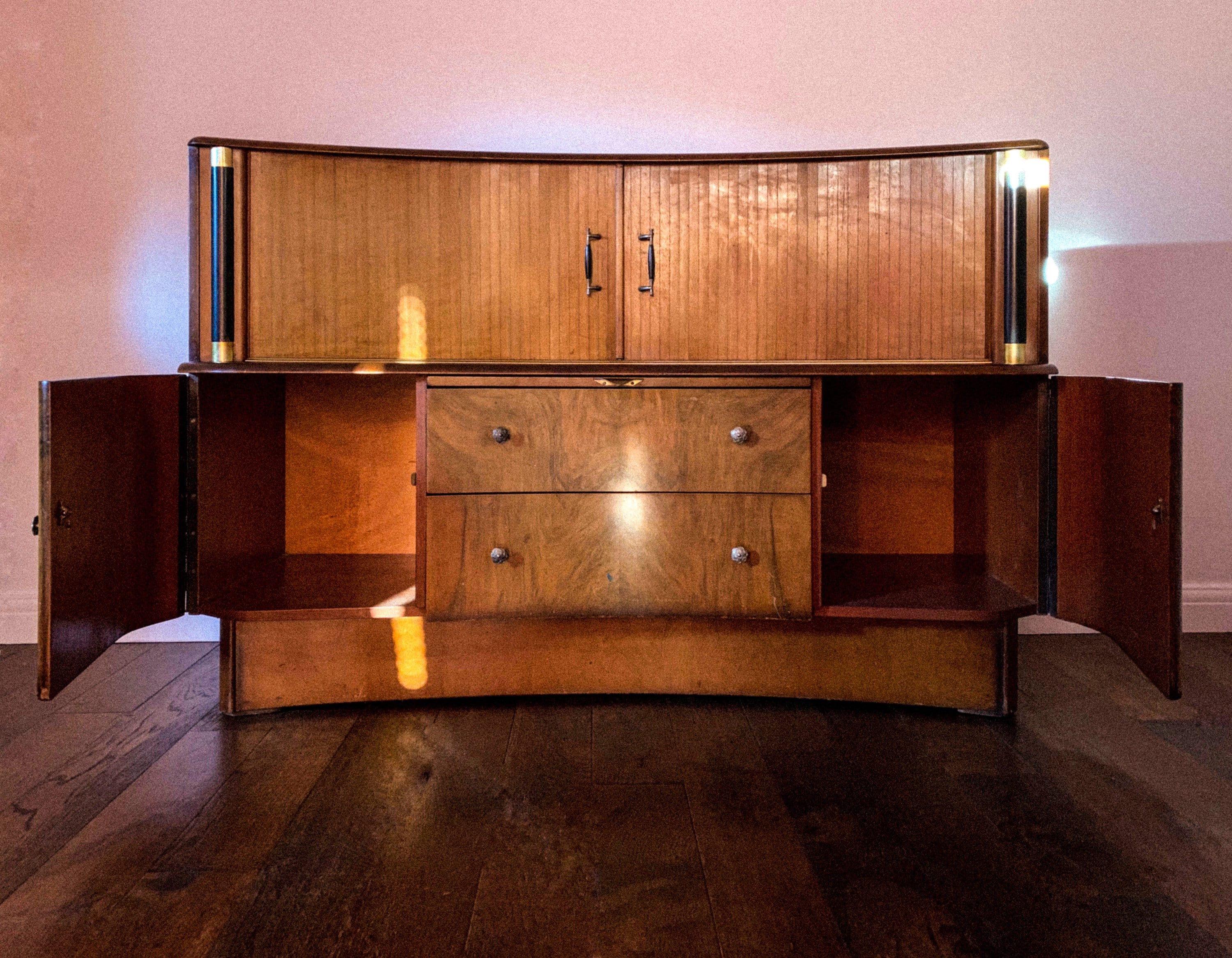 Art Deco Drinks Vintage Walnut Drinks Etsy