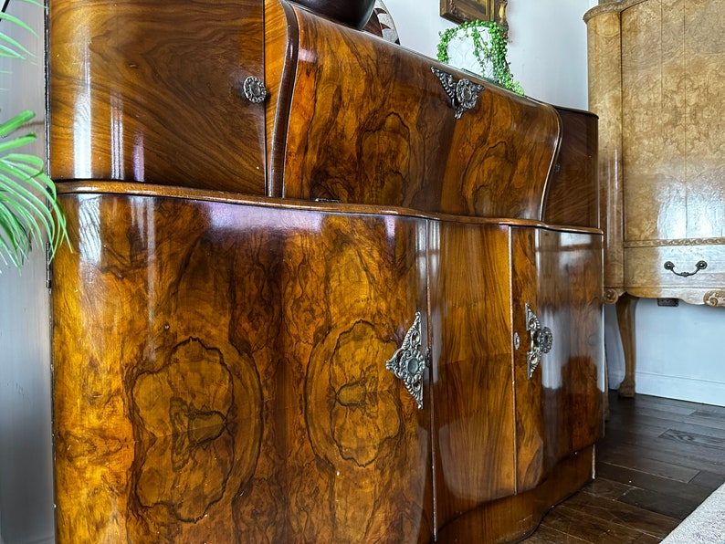 Art Deco Drinks Vintage Walnut Drinks Etsy