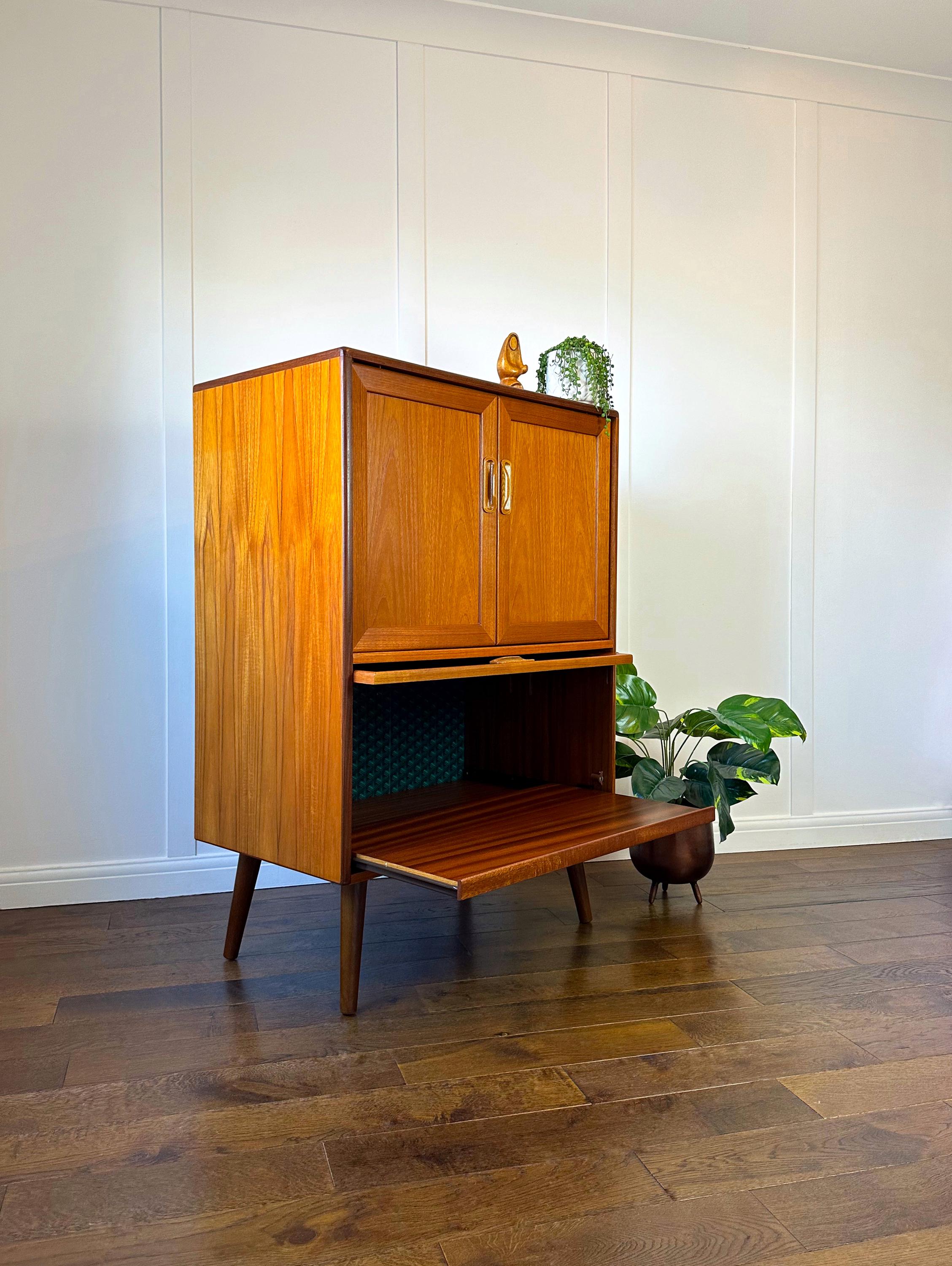Vintage Mid-century Modern G Plan Fresco Teak Cabinet, Geometric