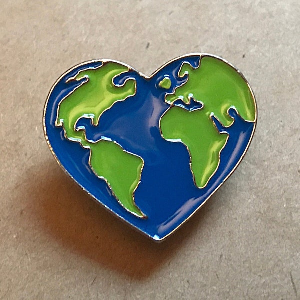 Love Planet Earth Pin  • Save Our Planet Heart Enamel Pin