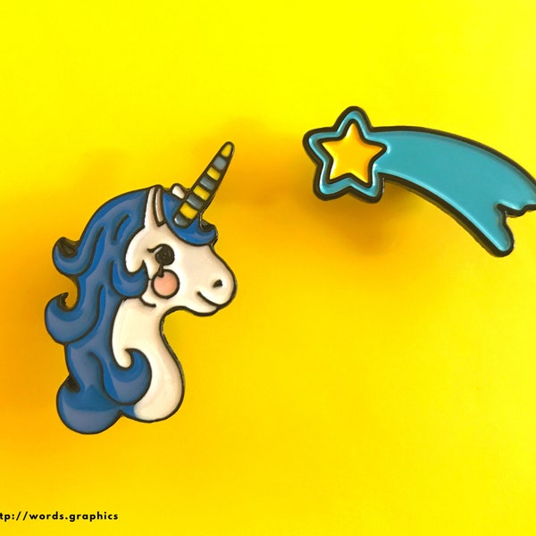 Unicorn, Shooting Star, make a wish Soft Enamel Pin