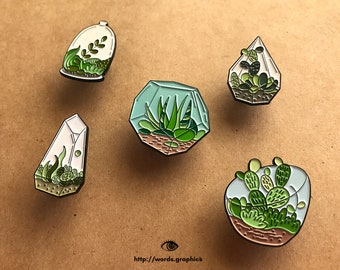 Indoor Cute Plant Enamel Pin Collection