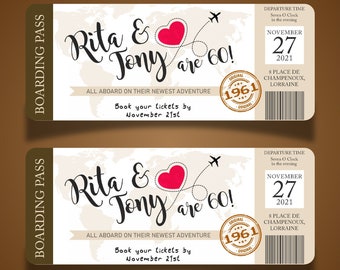 Boarding Pass Invitation Template Printable Birthday Party Destination ...