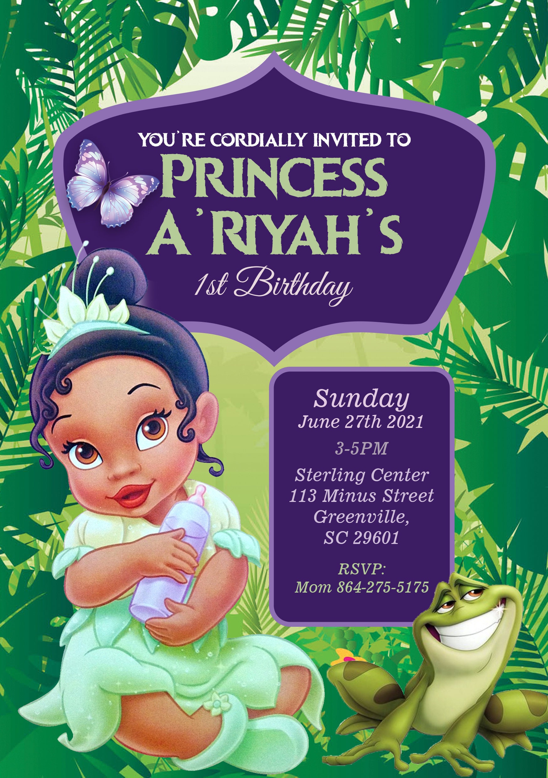 Baby Tiana Invitation | Princess and the Frog Invitation - Etsy baby-tiana-invitation-princess-and-the-frog-invitation-etsy