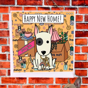 English Bull Terrier New Home Card | Congratulations New House Card Dog Lover | Dog House Card | First Home Card | For Him | For Her