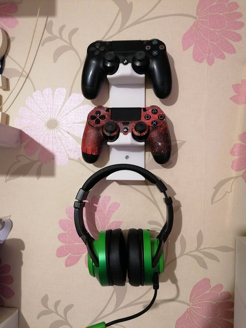 2 Controllers and Headphone Holder for PS4 Playstation Headset Etsy