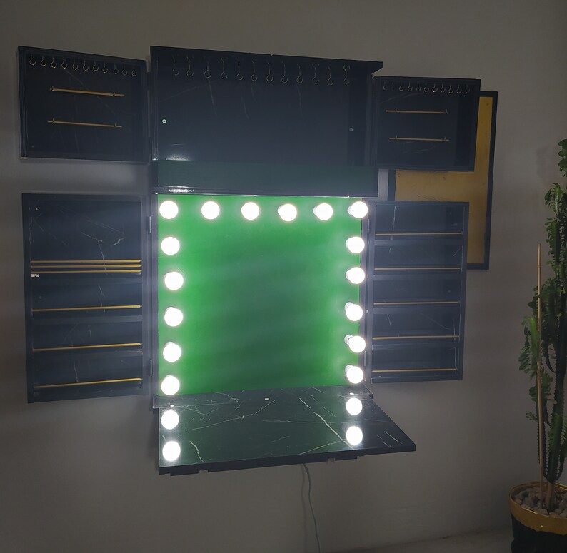 Vanity Desk Hollywood Mirror Desk Jewelery Makeup Etsy