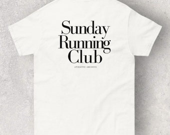 Sunday Running Club Vintage-Inspired T-Shirt - Black Print Retro Style for Active Days