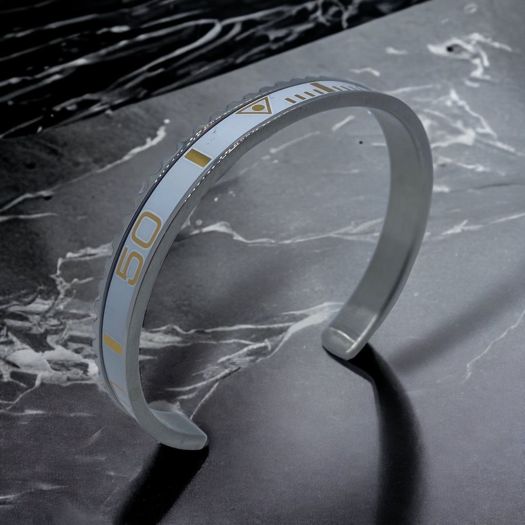 Speedometer Bracelet Gray Gold Stainless Steel Submariner Etsy