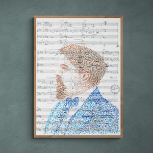 Claude Debussy, grande compositore francese di musica moderna e drammatica, La Mer, Clair de Lune, ecc... ritratto in partitura