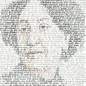 May include: A close-up of handwritten text on white paper. The text is in black ink and discusses the labor of farmers and the beauty of nature. The text includes the words "Le Labour" and "The Labour".