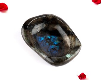 Labradorite Carved Heart Shape Bowl, Labradorite Carving Bowl, Labradorite Dish, Labradorite Basin, Gemstone Bowl Home Decor Christmas Gift