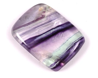 Cabujón de fluorita múltiple: piedra preciosa suelta natural para joyería (28,5 x 21 x 5,5 mm)
