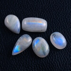 Rainbow Moonstone,Rainbow Moonstone Lot,Rainbow Mix Lot,Moonstone,Cabochon,Gemstone,Natural Gemstone,Jewelry Making, 15x11mm-20x11mm, 53 Cts