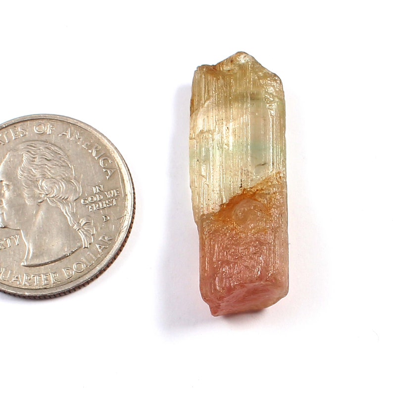 Shops Tourmaline,Natural Tourmaline,Bi Color Tourmaline Raw,Tourmaline Rough,Polished Raw Stone,Tourmaline Crystal Raw, 33.6x12.2x5.5MM, 28 Carats