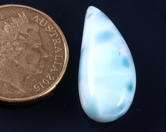 Natural Larimar Cabochon, Loose Gemstone Pendant Stone (28x13x7MM - 22 Carats)