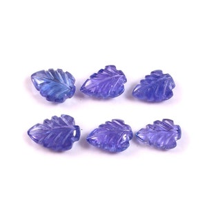 Carved Tanzanite,Natural Tanzanite,Tanzanite Carved,Carved Tanzanite Leaf Lot,Carved Leaf Lot,Cabochon,Gemstone,Leaf, 10.3x7.3MM - 8.8x6.6MM