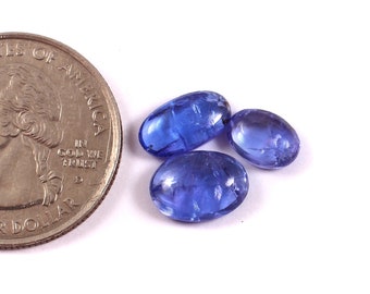 Natural Tanzanite Cabochon Lot, Oval Gemstones (7 Carats)