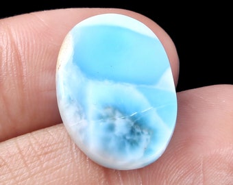 Natural Larimar Cabochon, Loose Gemstone for Jewelry Making, 15 Carats