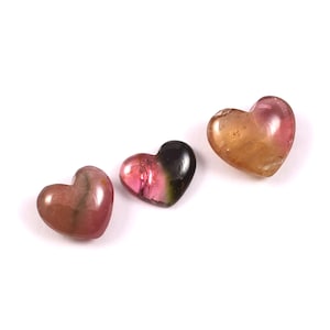 Tourmaline,Carved Tourmaline,Tourmaline Heart,Carved Heart,Puff Heart,Carved Tourmaline Heart,Cabochon,Gemstone, 9.1x10.5MM - 7.1x9.1MM,