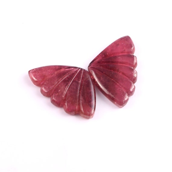 Natural Carved Tourmaline Butterfly Cabochon Gemstone (22.2x13.8x2.8MM, 14.5 Cts)