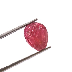 Tourmaline,Carved Tourmaline,Tourmaline Carved Stone,Carved Tourmaline Drop,Cabochon,Gemstone,Jewelry Making,Carved Drop, 13x10.6MM, 10 Cts