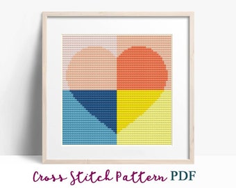 Cross Stitch Pattern Valentine's Day, Love, Modern Cross Stitch Pattern, Mini, Tiny, Small Cross Stitch Pattern, Text, Instant Download PDF