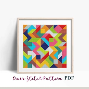 Abstract Cross Stitch Pattern, Modern X-stitch Pattern